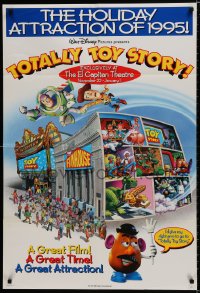 7p916 TOTALLY TOY STORY DS 1sh 1995 cool artwork of Toy Story funhouse!