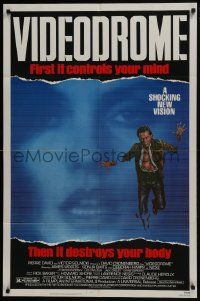 7p945 VIDEODROME 1sh 1983 David Cronenberg, James Woods, huge c/u of Debbie Harry, sci-fi!
