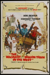 7p955 WACKIEST WAGON TRAIN IN THE WEST 1sh 1976 Bob Gilligan Denver, artwork by Robert Tanenbaum!