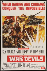 7p960 WAR DEVILS 1sh 1971 I Diavoli Della Guerra, Guy Madison, Venantino Venantini, WWII!
