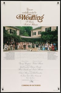 7p969 WEDDING teaser 1sh 1978 Robert Altman, Carol Burnett, Mia Farrow, cast portrait!