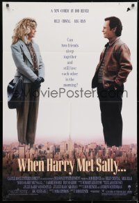 7p976 WHEN HARRY MET SALLY 1sh 1989 giant Billy Crystal & sexy Meg Ryan over New York City!