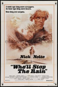 7p984 WHO'LL STOP THE RAIN 1sh 1978 artwork of Nick Nolte & Tuesday Weld by Tom Jung!