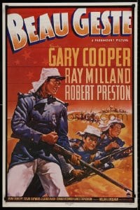 7r534 BEAU GESTE 23x35 commercial poster 1971 Wellman, French Foreign Legion soldier Gary Cooper!