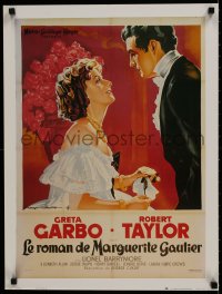 7r537 CAMILLE 19x25 commercial poster 1980s wonderful art of Greta Garbo & Robert Taylor!