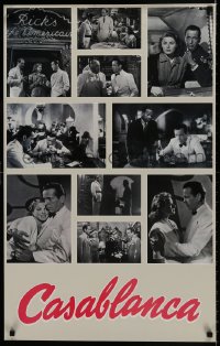 7r539 CASABLANCA 22x34 commercial poster 1980s Humphrey Bogart, Ingrid Bergman, cool images!