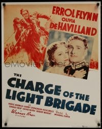 7r540 CHARGE OF THE LIGHT BRIGADE 22x28 commercial poster 1980s Errol Flynn & Olivia De Havilland!