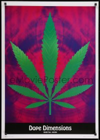 7r448 DOPE DIMENSIONS 25x36 English commercial poster 1990s art of a marijuana leaf!