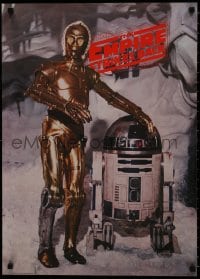 7r553 EMPIRE STRIKES BACK 20x28 commercial poster 1980 droids C-3PO & R2-D2 on the ice planet Hoth!