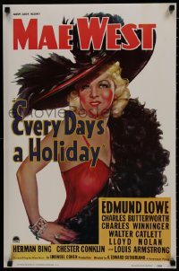 7r559 EVERY DAY'S A HOLIDAY 19x29 commercial poster 1977 Mae West does him wrong all over again!