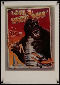 7r565 GIRL IN THE HAIRY PAW 20x28 commercial poster 1980s King Kong art by Dave Willardson!