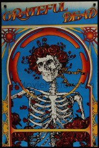 7r567 GRATEFUL DEAD 23x35 commercial poster 1984 classic art of Bertha - skull and roses!