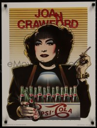 7r576 JOAN CRAWFORD 18x24 commercial poster 1980s close-up of the actress for Pepsi Cola!