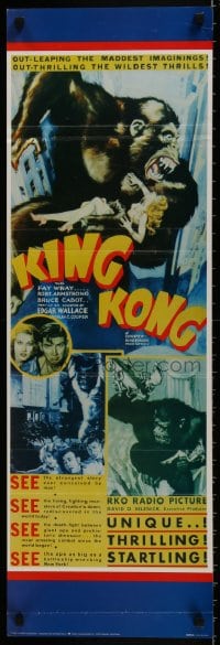 7r579 KING KONG 12x36 commercial poster 1987 artwork of giant ape from original poster, Fay Wray!
