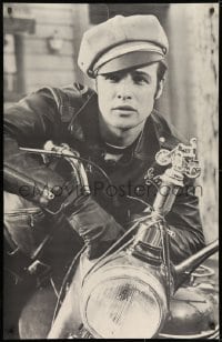 7r584 MARLON BRANDO 26x41 commercial poster 1960s image w/Triumph motorcycle from The Wild One!