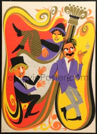 7r585 MARX BROTHERS 20x28 commercial poster 1971 wacky art by Elaine Hanelock!