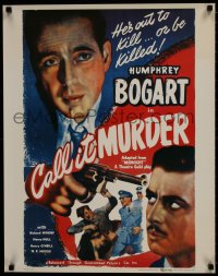 7r586 MIDNIGHT 22x28 commercial poster 1980s great close up art of Sidney Fox & Humphrey Bogart!