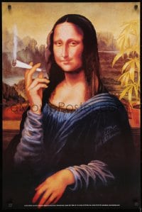 7r455 MONA LISA PARODY 24x36 English commercial poster 2000s completely wacky art of her smoking!