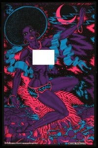 7r587 MOON PRINCESS 23x34 commercial poster 1973 blacklight fantasy art of a sexy woman by Lykes!