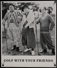 7r620 THREE STOOGES 22x26 commercial poster 1990 Moe, Larry & Curly, golf with your friends!