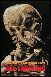 7r416 VINCENT VAN GOGH SAY NO SMOKING 24x36 Swiss commercial poster 2003 skeleton with cigarette!