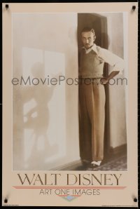 7r623 WALT DISNEY 24x36 commercial poster 1986 incredible portrait with Mickey Mouse shadow!