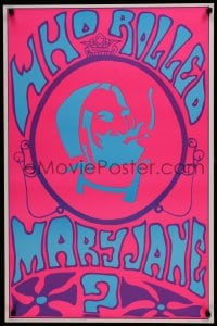 7r625 WHO ROLLED MARY JANE 23x35 commercial poster 1969 Zig-Zag, psychedelic artwork by Bill Olive!