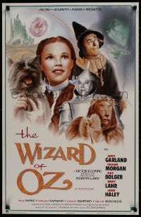 7r387 WIZARD OF OZ 22x34 Canadian commercial poster 1989 Judy Garland, cast, yellow brick road!