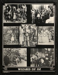 7r629 WIZARD OF OZ 22x29 commercial poster 1970s many b/w photo of Judy Garland and cast!