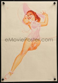 7r092 GEORGE PETTY pink phone style magazine page 1940s pin-up art for True Magazine!