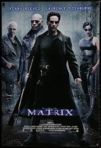 7r260 MATRIX 27x40 video poster 1999 Keanu Reeves, Carrie-Anne Moss, Laurence Fishburne, Wachowskis