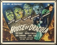 7r977 HOUSE OF DRACULA 22x28 REPRO poster 2010s Wolfman Lon Chaney Jr., Strange as Frankenstein!