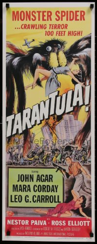 7r991 TARANTULA 14x36 REPRO poster 2010s Jack Arnold, Reynold Brown art of town running spider!