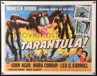 7r992 TARANTULA style A 22x28 REPRO poster 2010s Jack Arnold, Brown art of town running from spider!