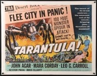 7r993 TARANTULA style B 22x28 REPRO poster 2010s Jack Arnold, Brown art of town running from spider!