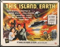7r996 THIS ISLAND EARTH 22x28 REPRO poster 2010s sci-fi classic, art with aliens by Reynold Brown!