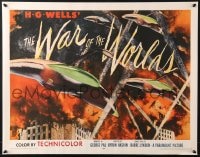 7r997 WAR OF THE WORLDS 22x28 REPRO poster 2010s HG Wells classic, George Pal, ships attacking art!