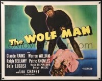 7r999 WOLF MAN 22x28 REPRO poster 2010s Lon Chaney Jr. in the title role over Maria Ouespenskaya!