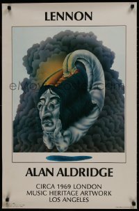 7r333 ALAN ALDRIDGE 23x35 Japanese museum/art exhibition 1983 bizarre Alan Aldridge artwork of former Beatle!