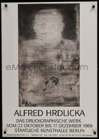 7r872 ALFRED HRDLICKA 24x33 German museum/art exhibition 1989 cool art by the artist!