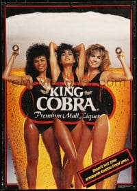 7r223 ANHEUSER-BUSCH 20x28 advertising poster 1986 King Cobra beer, incredibly sexy image!