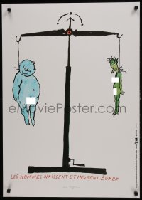 7r836 ARTIS 89 Tomi Ungerer 24x33 French special poster 1989 Declaration of Human Rights!