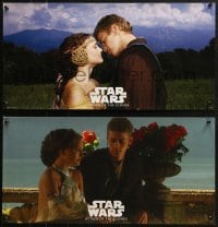 7r636 ATTACK OF THE CLONES group of 2 12x24 special posters 2002 Star Wars II, romantic Portman!