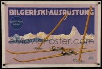 7r847 BILGERI SKI AUSRUSTUNG 20x30 German advertising poster 1910s Carl Kunst art of skis & poles!