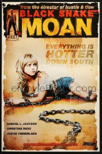7r204 BLACK SNAKE MOAN 2-sided mini poster 2007 Samuel L. Jackson & sexy Christina Ricci in chains!