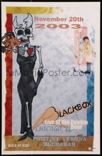 7r289 BLACKBOX 11x17 music poster 2003 Double Door, skeleton art by Anthony Herrera!