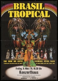 7r337 BRASIL TROPICAL 23x33 Austrian special poster 1979 sexy dancer and people in great costumes!