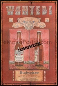 7r233 BUDWEISER wanted style 20x30 advertising poster 1980s advertisement for the King of Beers!