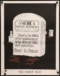 7r660 FAMILY PLOT 18x22 special poster 1961 gravestone of the United States, died in the 1980s!