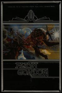 7r664 FLASH GORDON foil 25x38 special poster 1980 best art by Philip Castle!